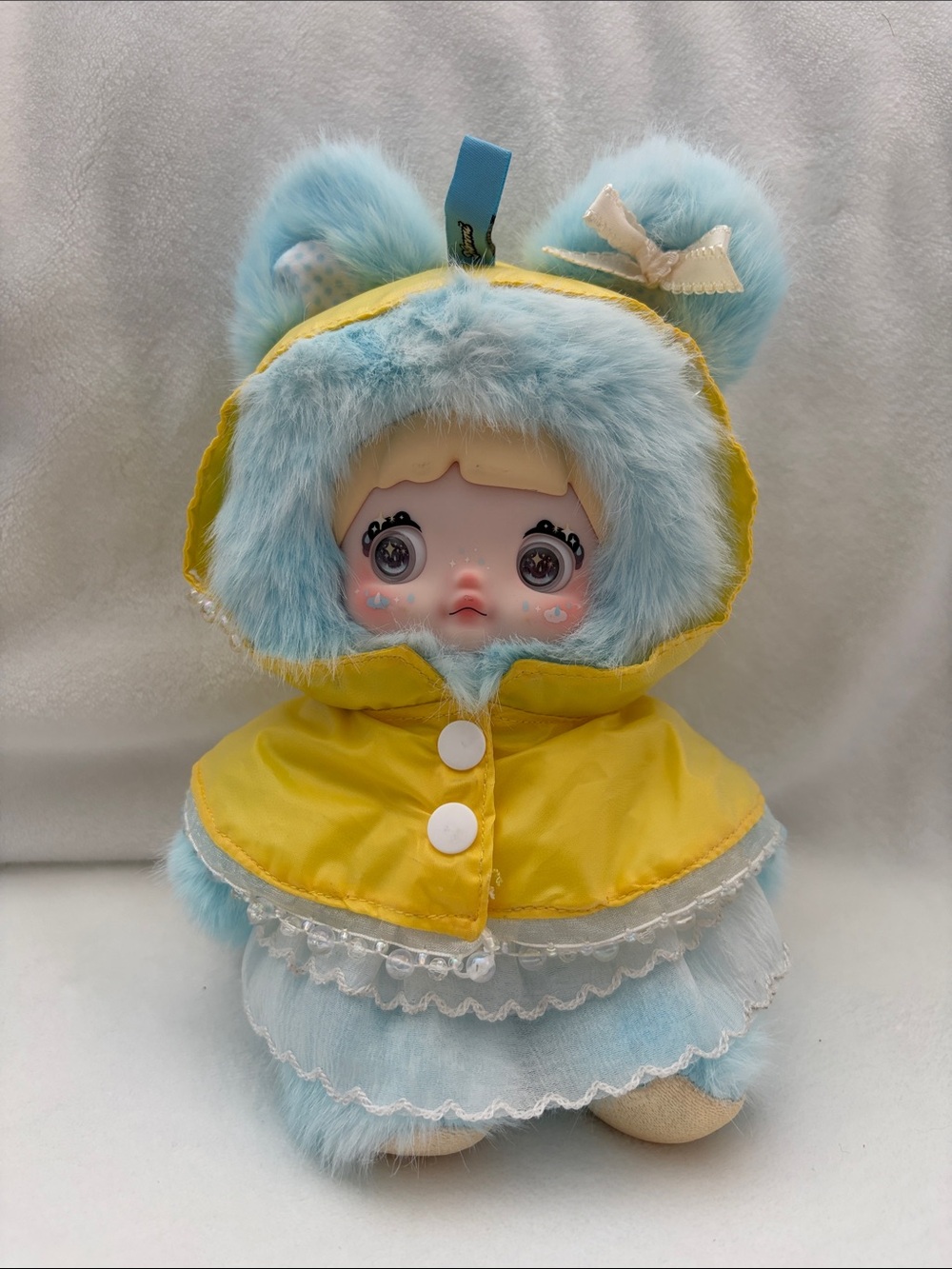 Nommi Drizzle plush doll yellow raincoat blue faux fur figure manga